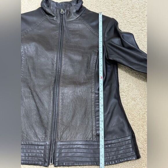 Via Spiga Genuine Leather Brown Jacket Women’s Sz XS - Picture 16 of 16